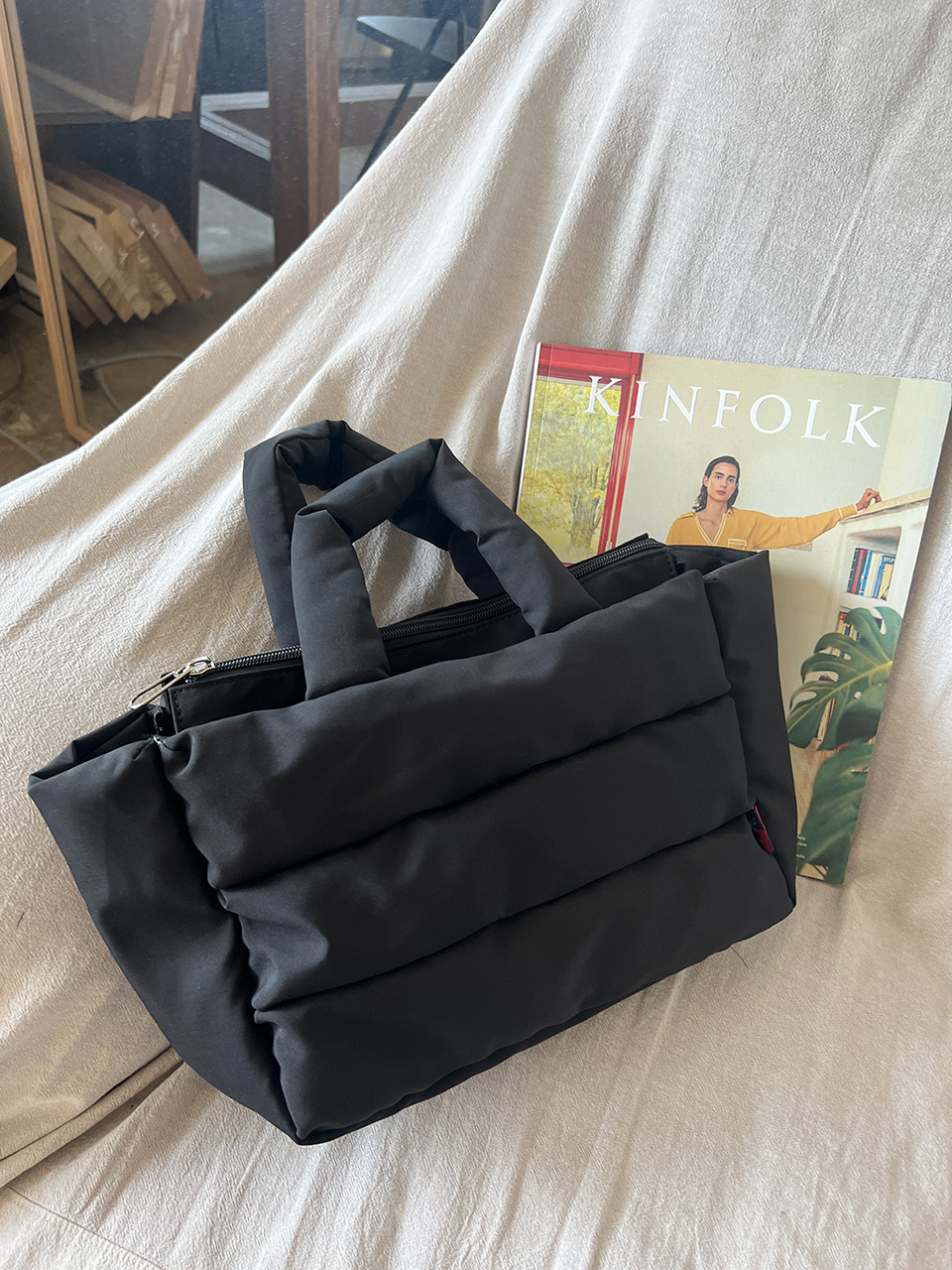 High-pressure quilted mini Boston bag
