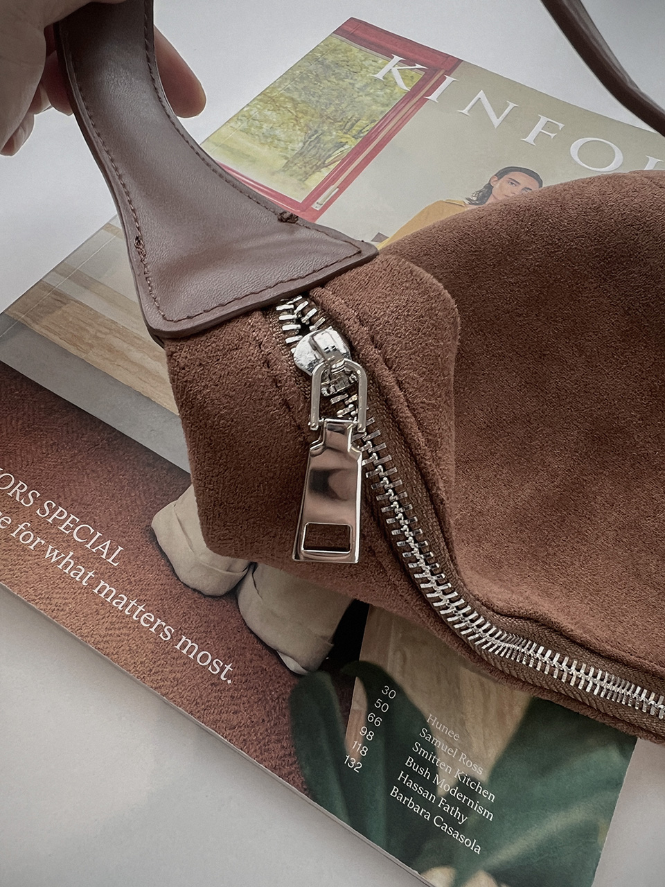 Suede Round Tote Bag/Shoulder Bag