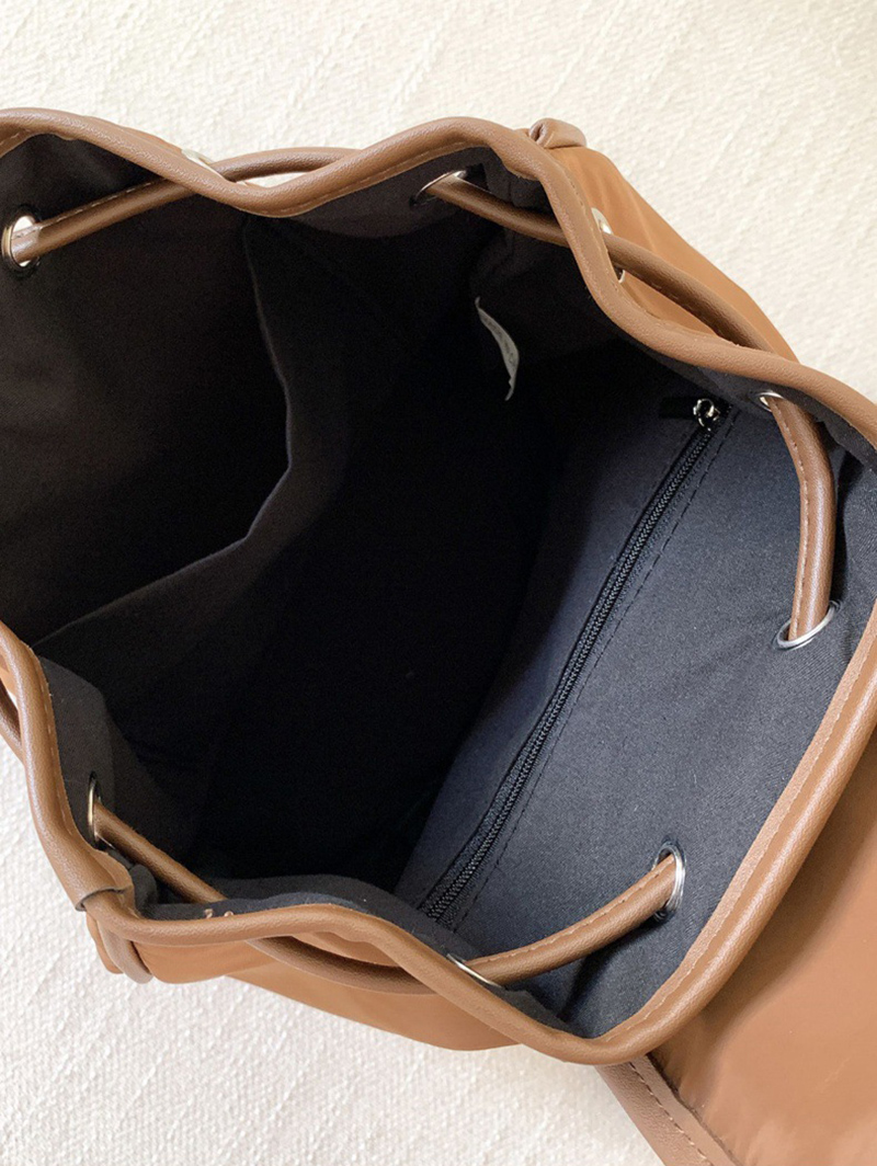 Buckle Faux Leather Nylon Mini Backpack (4 colors)