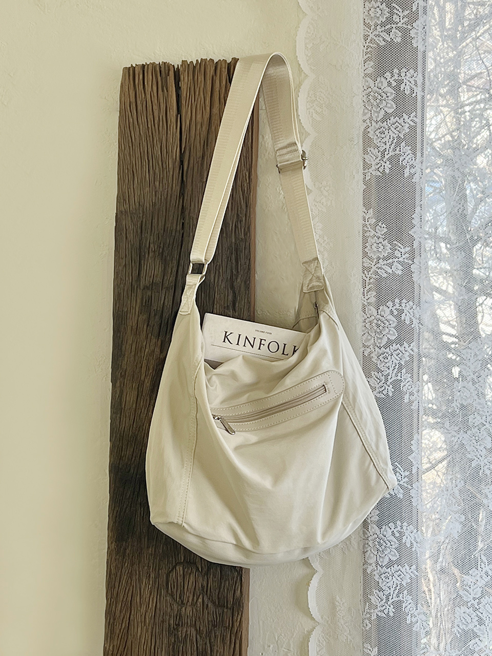 Nylon Zipper Big Cloth Eco Bag (4 colors)