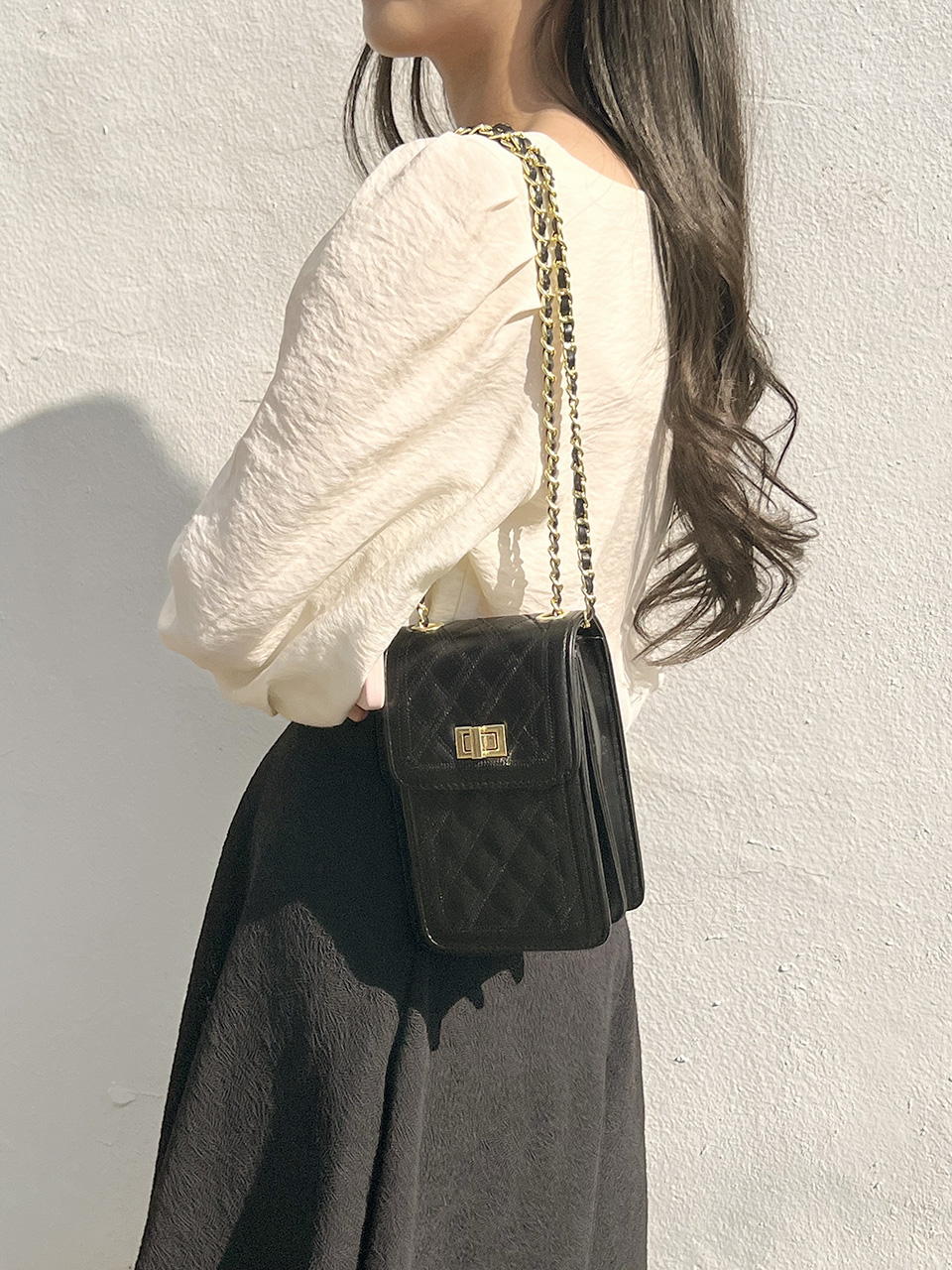 Lotia Quilted Square Chain Mini Shoulder Bag (2 colors)