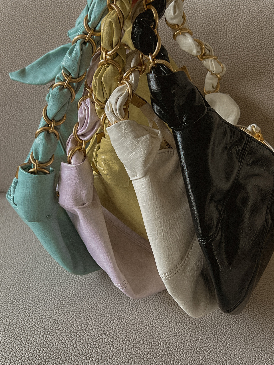 Sorbet Leather Pastel Hobo Shoulder Bag