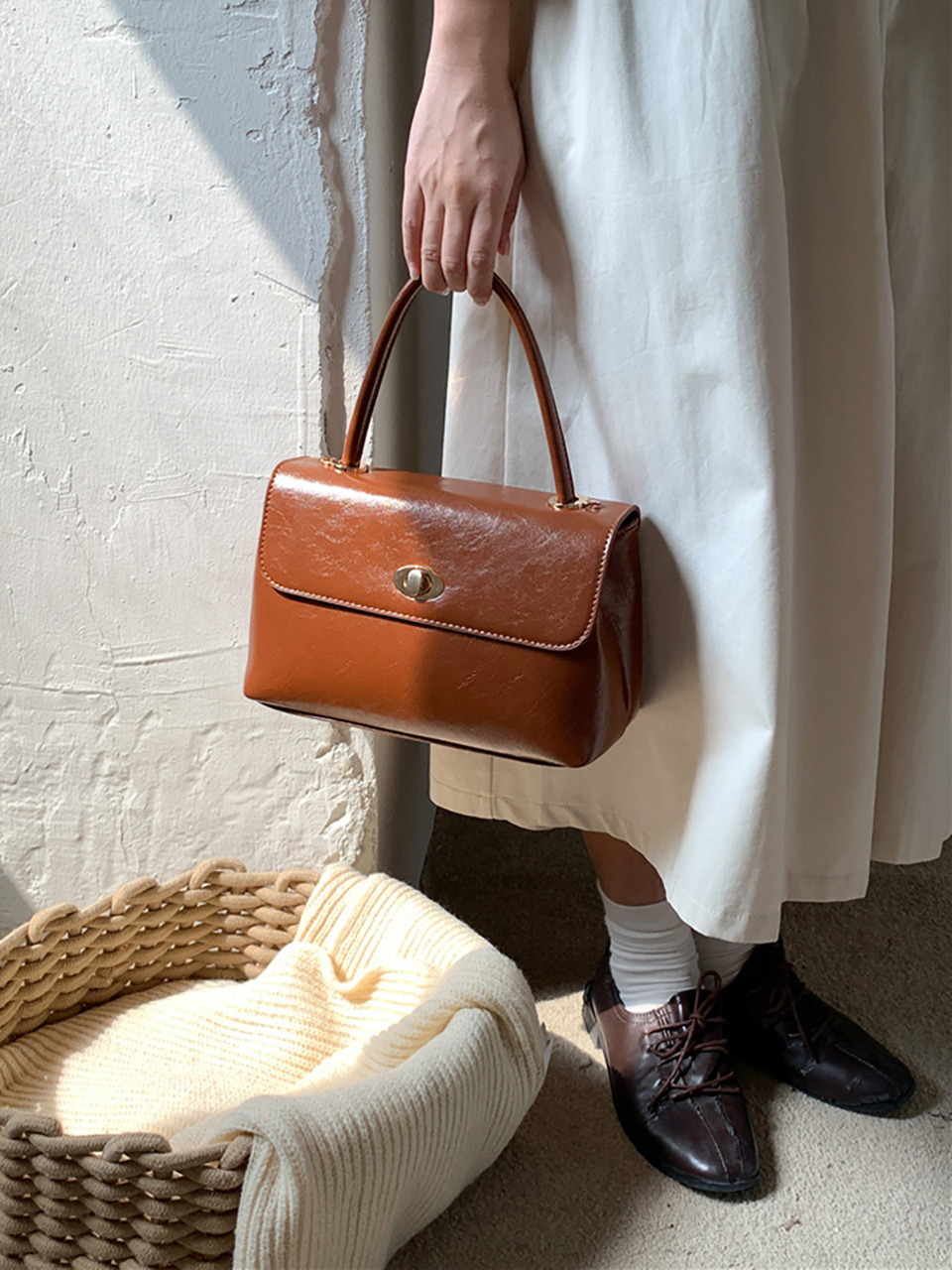 Square buckle tote bag (6 colors)