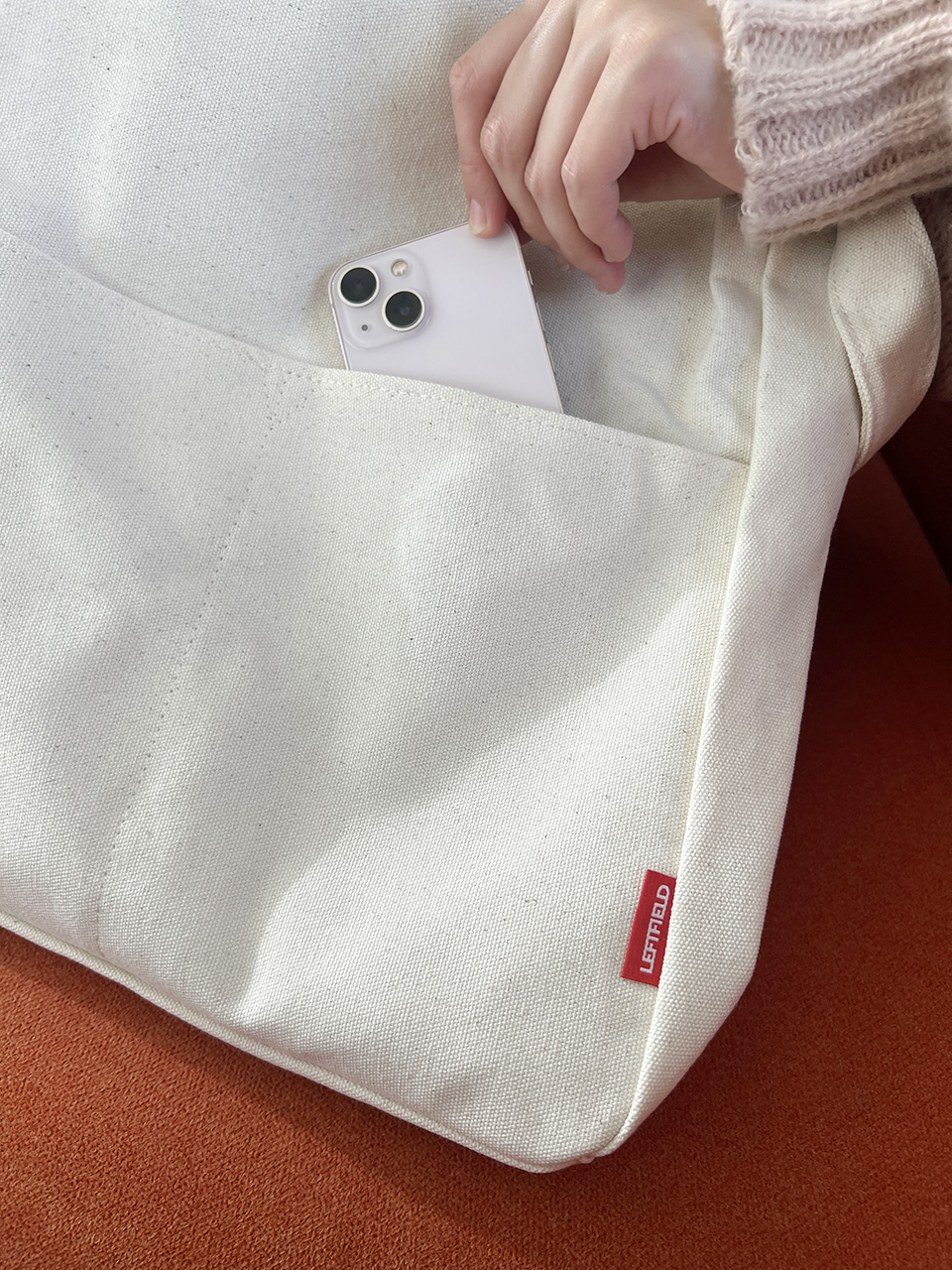 2-Pocket Plain Big Cloth Eco Bag (3 colors)