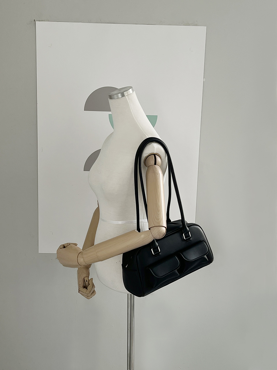2-Pocket Mini Bucket Shoulder Bag (4 colors)