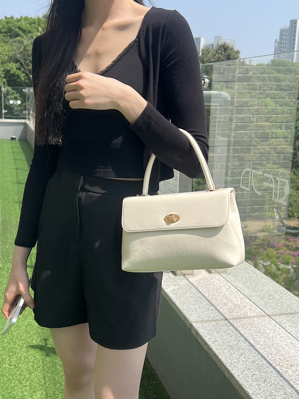 Square buckle tote bag (6 colors)