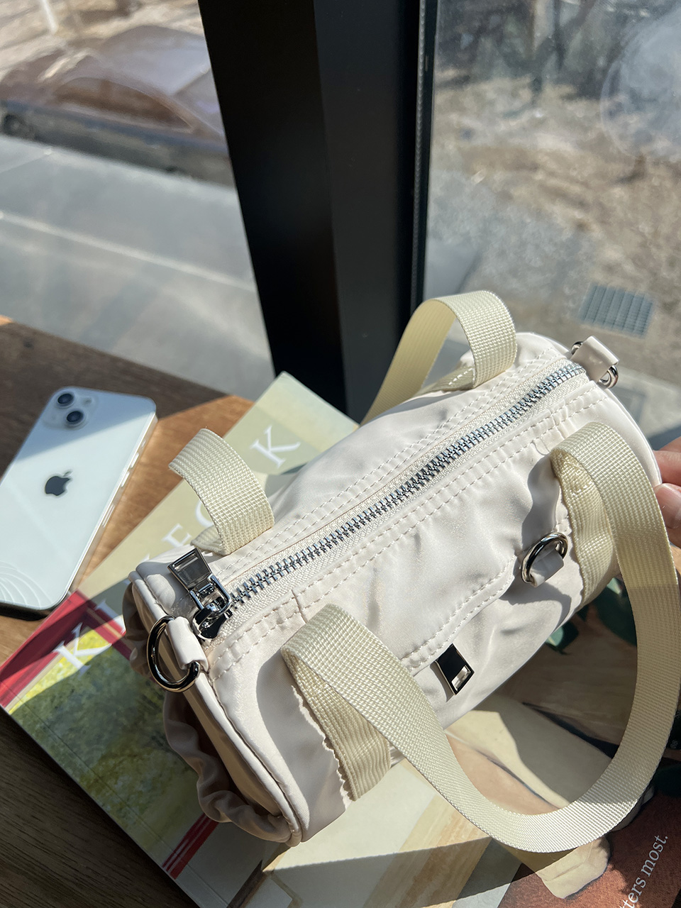 Nylon mini tote bag