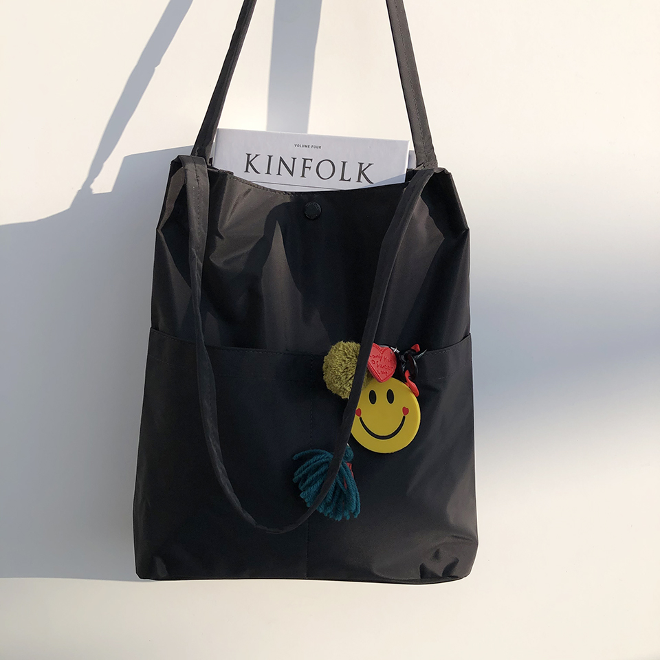 Button 2-pocket plain eco bag