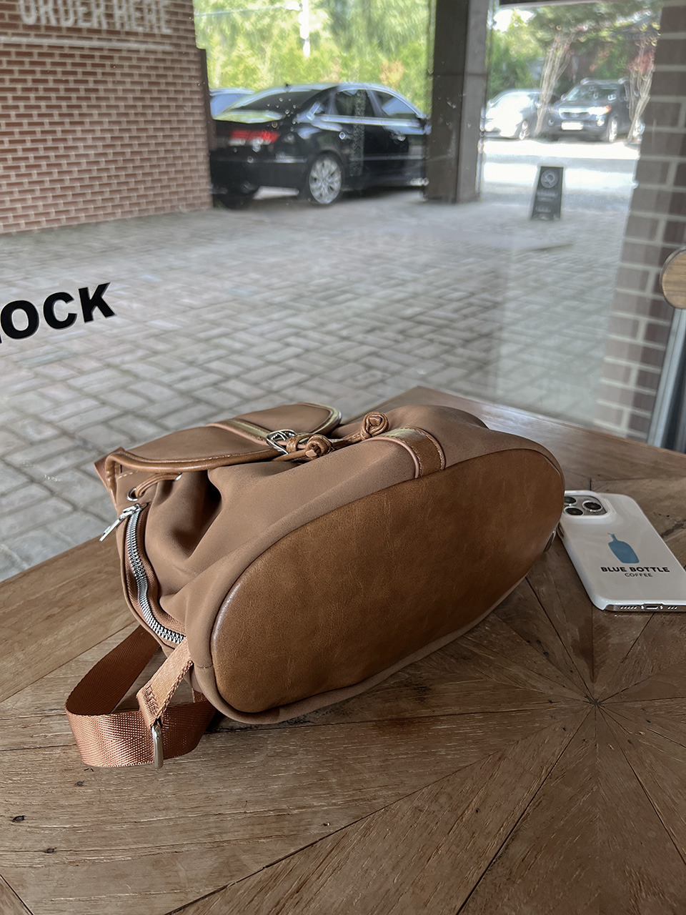 Suede Sheepskin Leather Mini Bucket Bag/Backpack