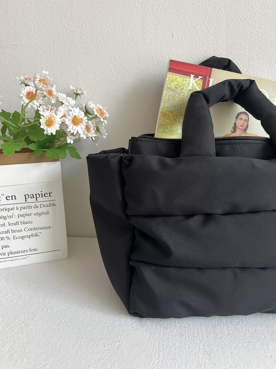 High-pressure quilted mini Boston bag