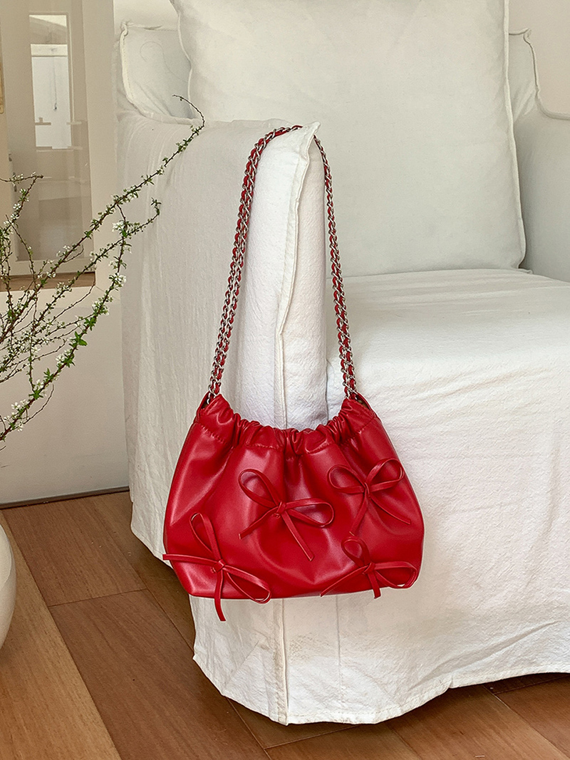 Ribbon Ballet Core Shirring Chain Shoulder Bag (6 colors)