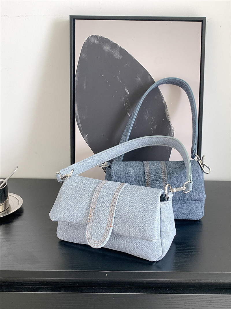 Denim Leather Mini Tote Bag (3 colors)