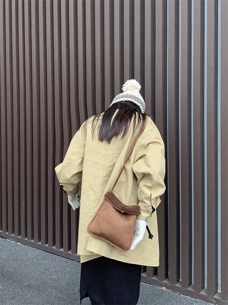 Sheepskin Boa Suede Mini Shoulder Bag