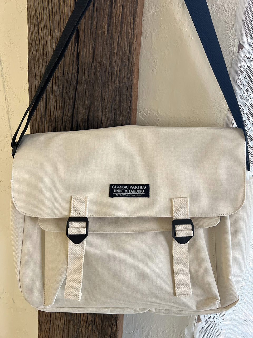 Canvas Classic Zipper Big Cross Messenger Eco Bag (2 colors)