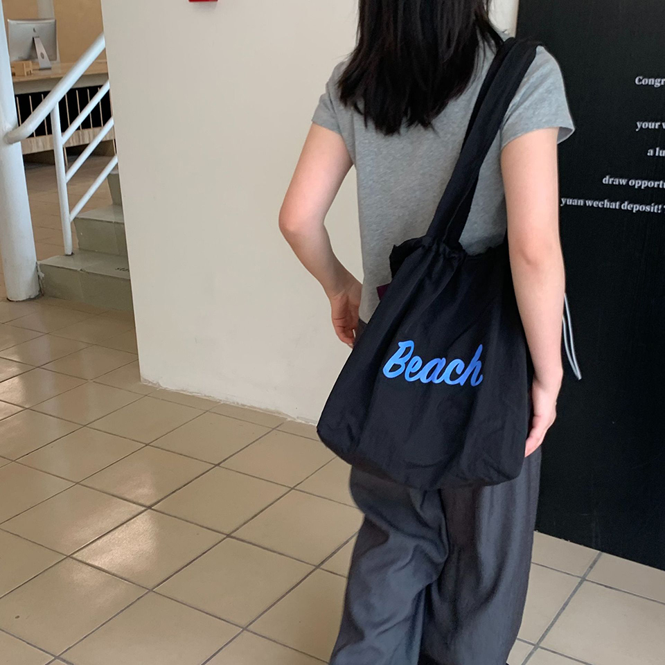 [Nylon] Lettering String Eco Bag (5 colors)