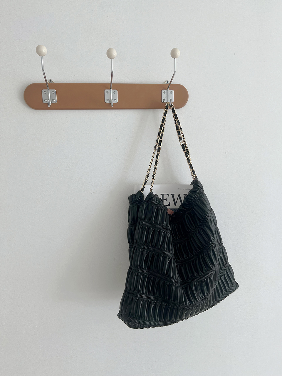 Vanel Fritz Quilted Shirring Chain Shoulder Bag