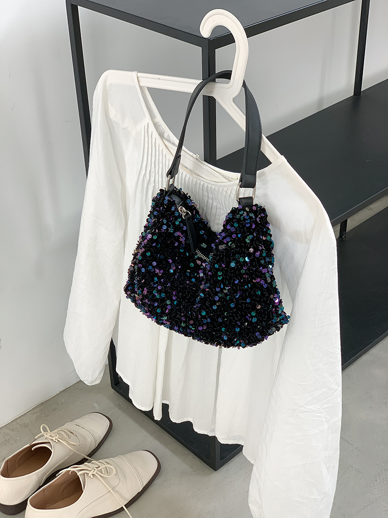 Sequin Zipper Mini Shoulder Bag (3 colors)