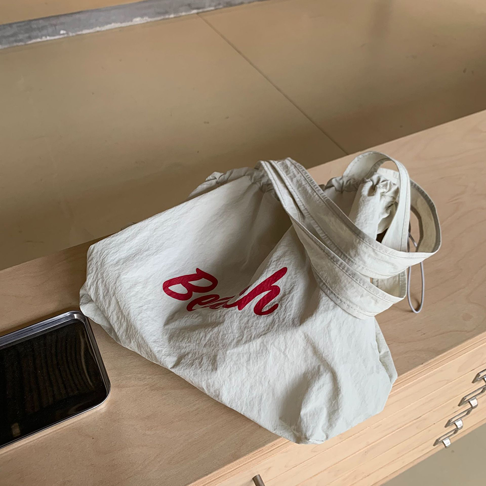 [Nylon] Lettering String Eco Bag (5 colors)