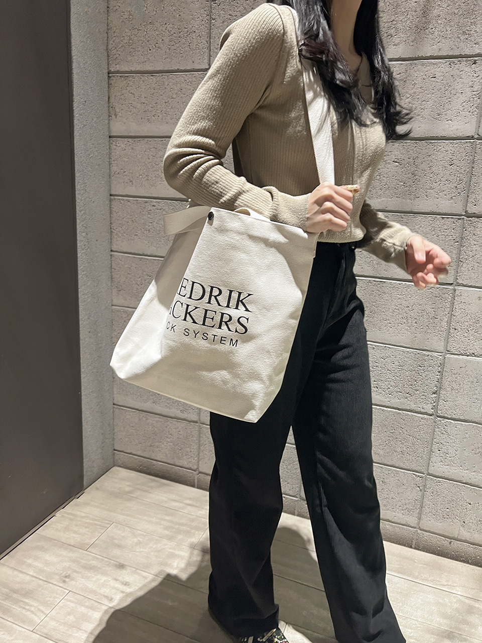 Lettering Big Cross Canvas Bag