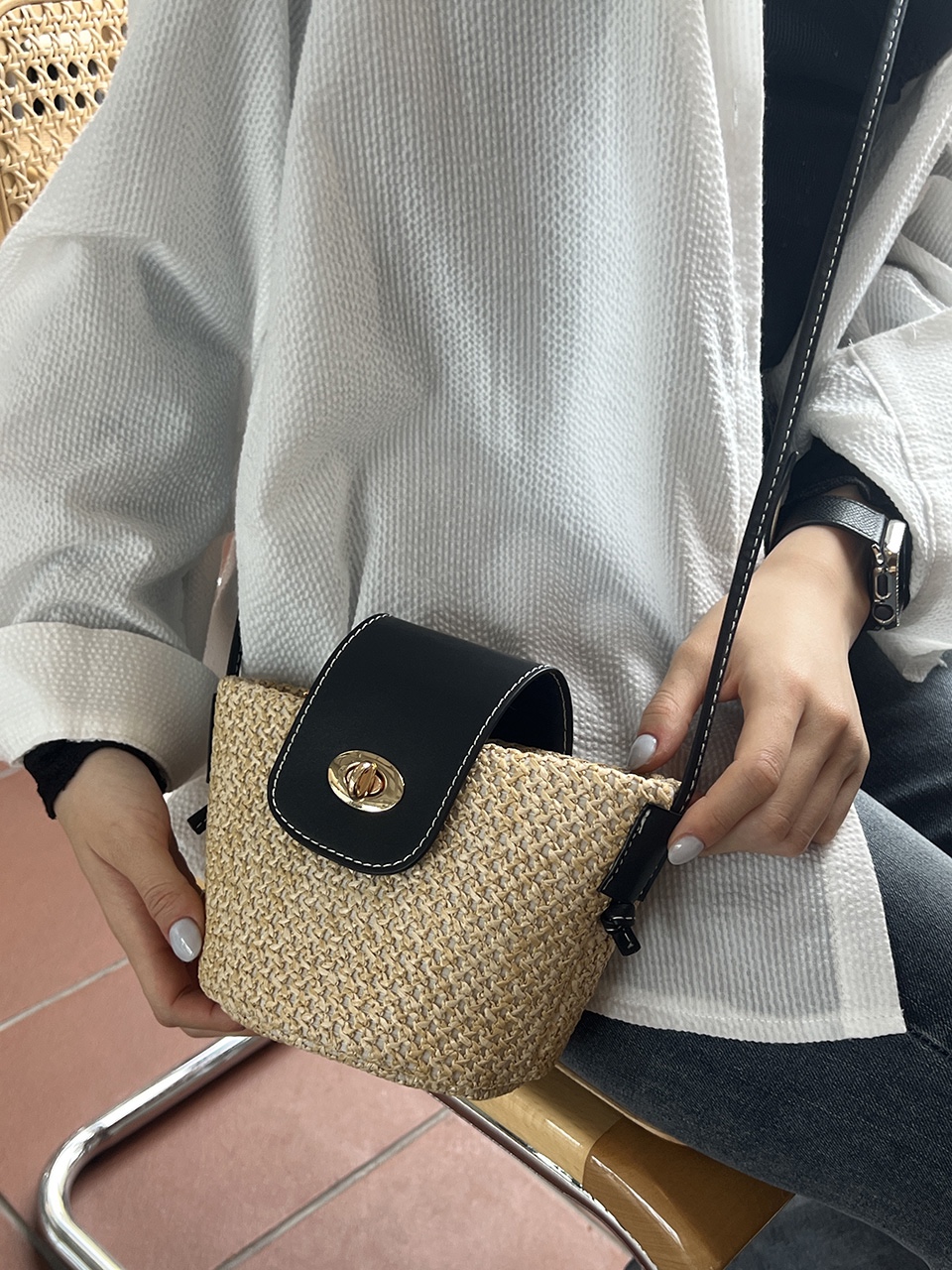 Medium Buckle Flap Mini Crossbody Bag (2 colors)