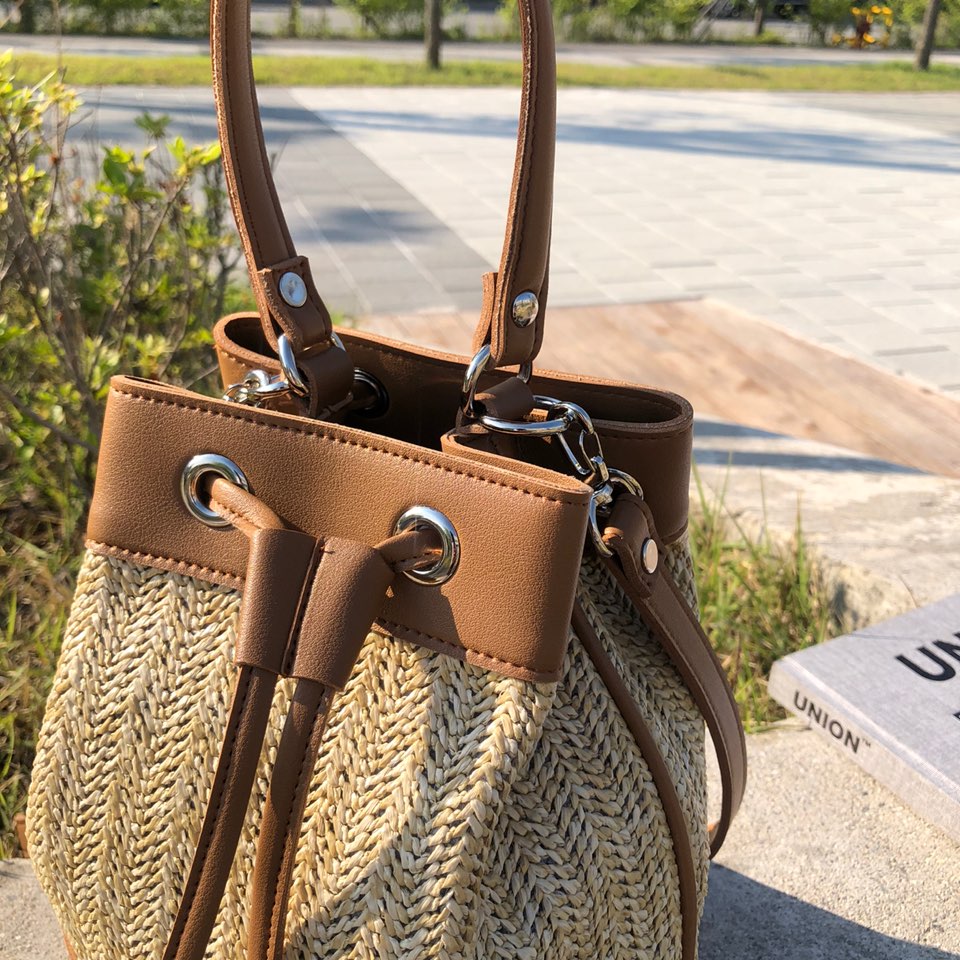 Rattan Mini Bucket Bag / Cross Bucket Bag (3 colors)