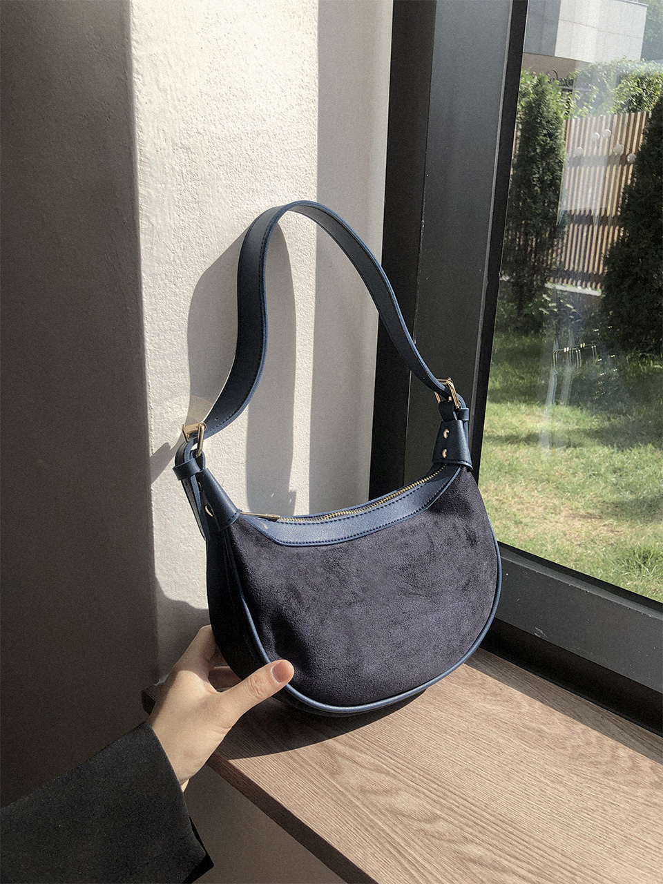 Suede mini shoulder bag