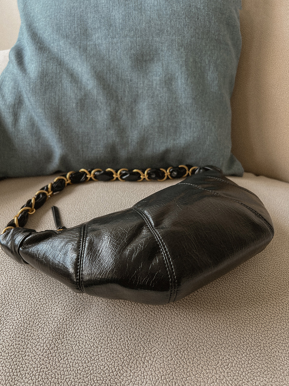 Sorbet Leather Pastel Hobo Shoulder Bag