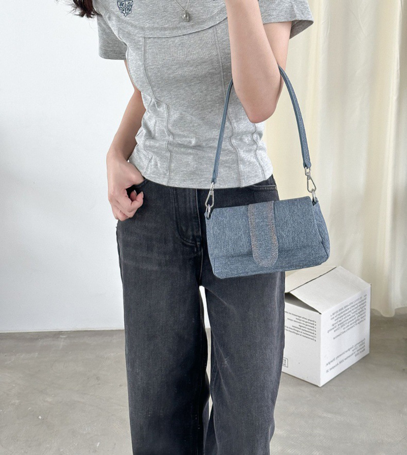 Denim Leather Mini Tote Bag (3 colors)