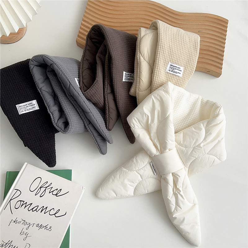 Petite Fleece-Lined Quilted Down Neck Warmer Scarf