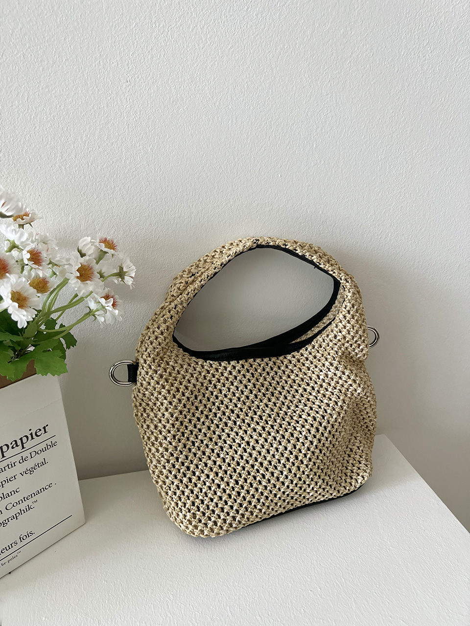 Sevier Rattan 2-Way Summer Mini Tote Bag