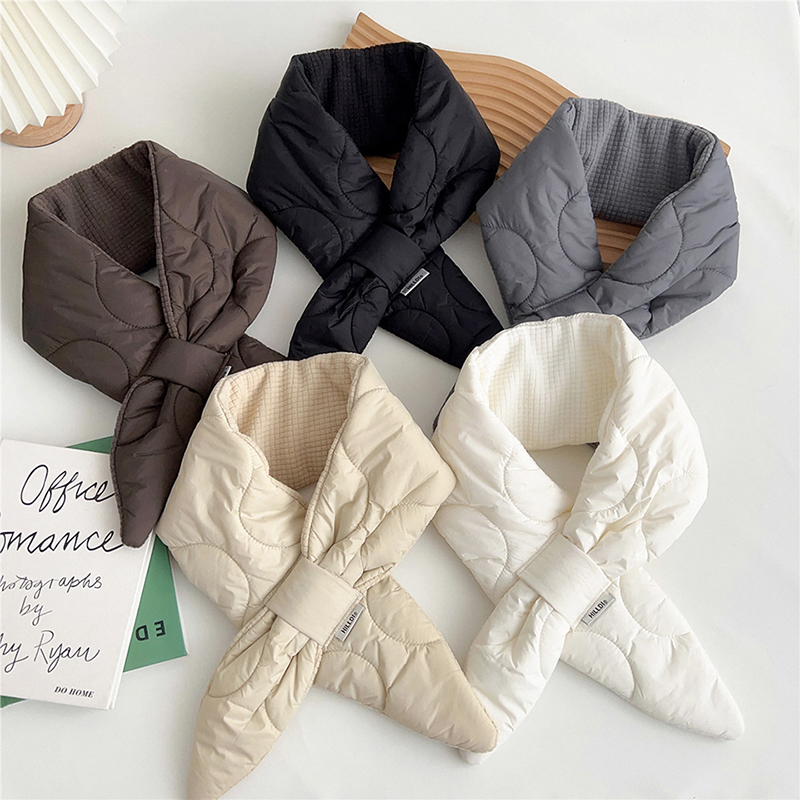 Petite Fleece-Lined Quilted Down Neck Warmer Scarf