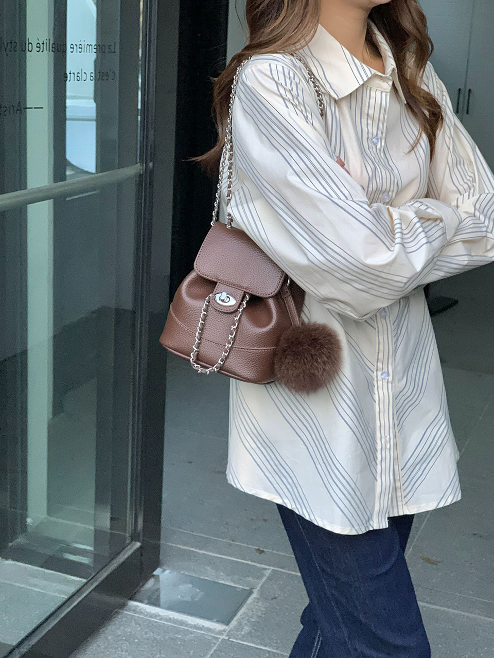 [Fur Keychain Included] Boel Mini Chain Shoulder Bag