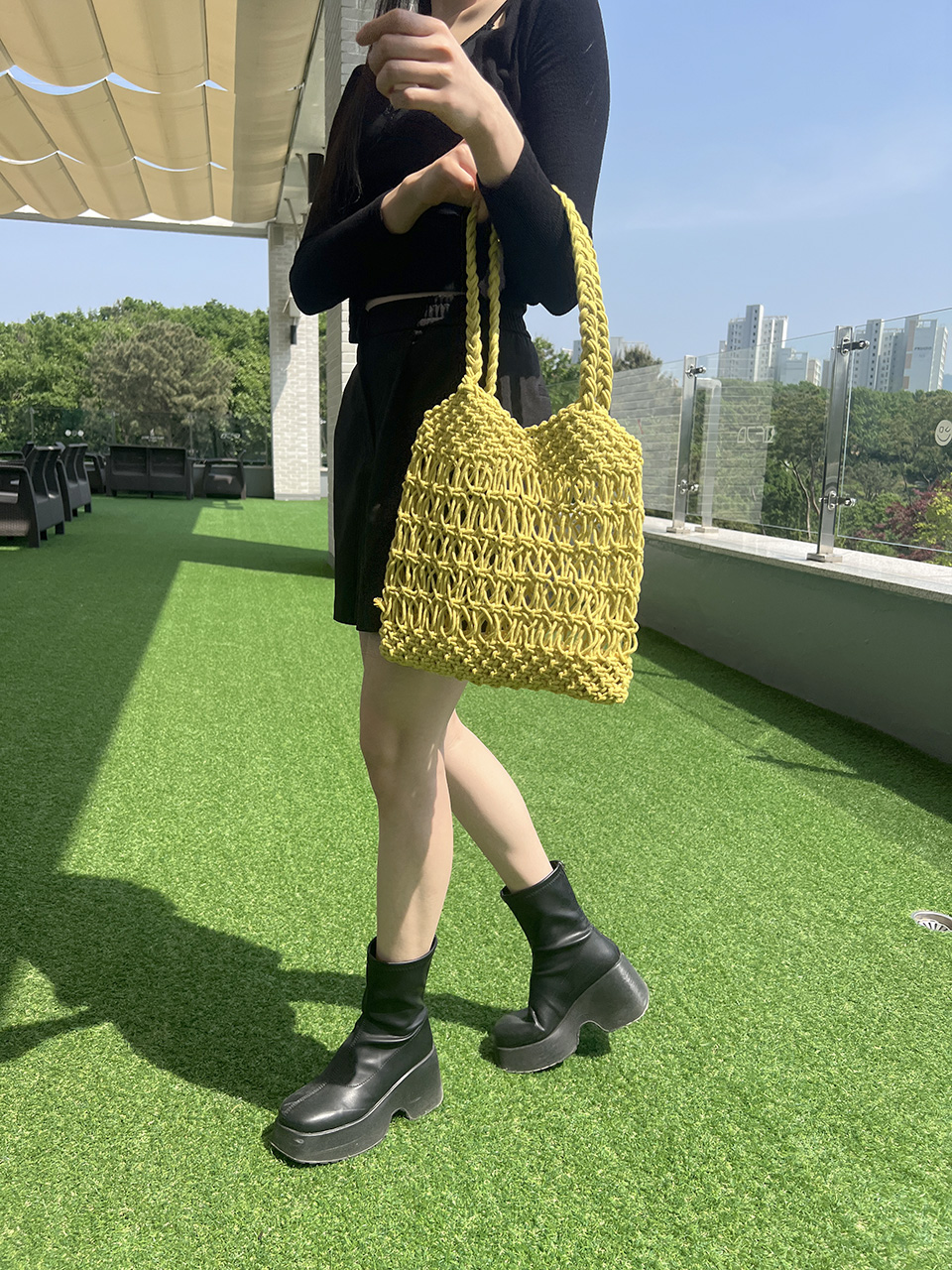 Knitted mesh shoulder bag (5 colors)
