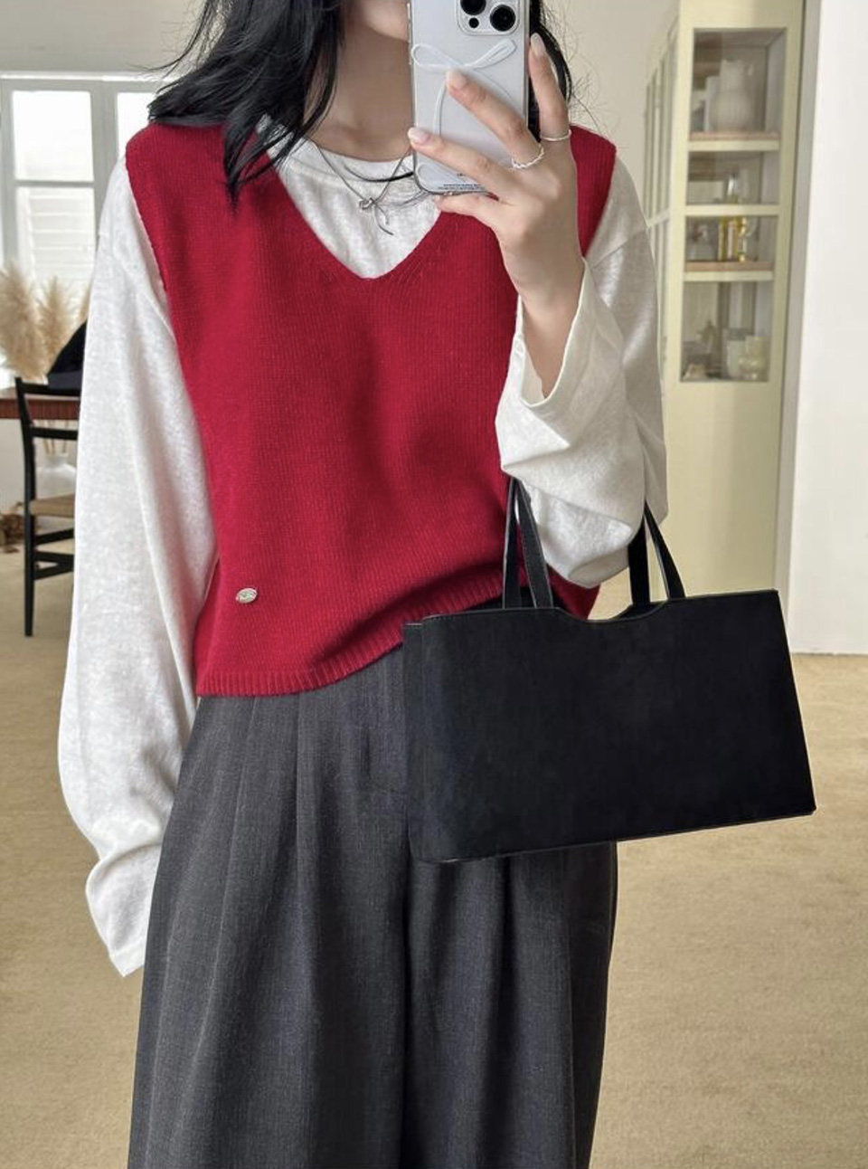 Suede Square Tote Bag