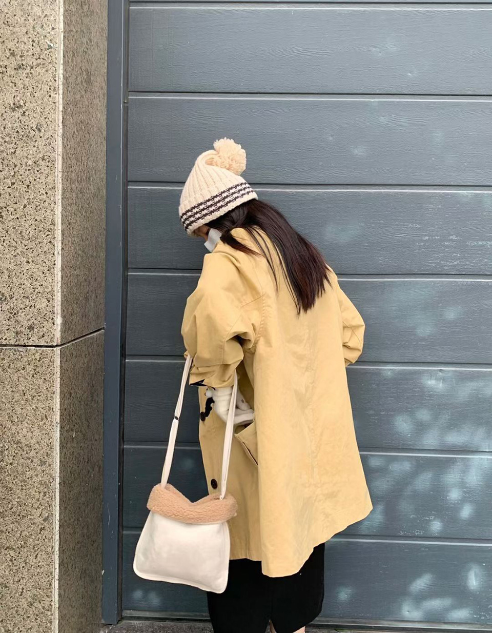 Fluffy fur suede mini bag