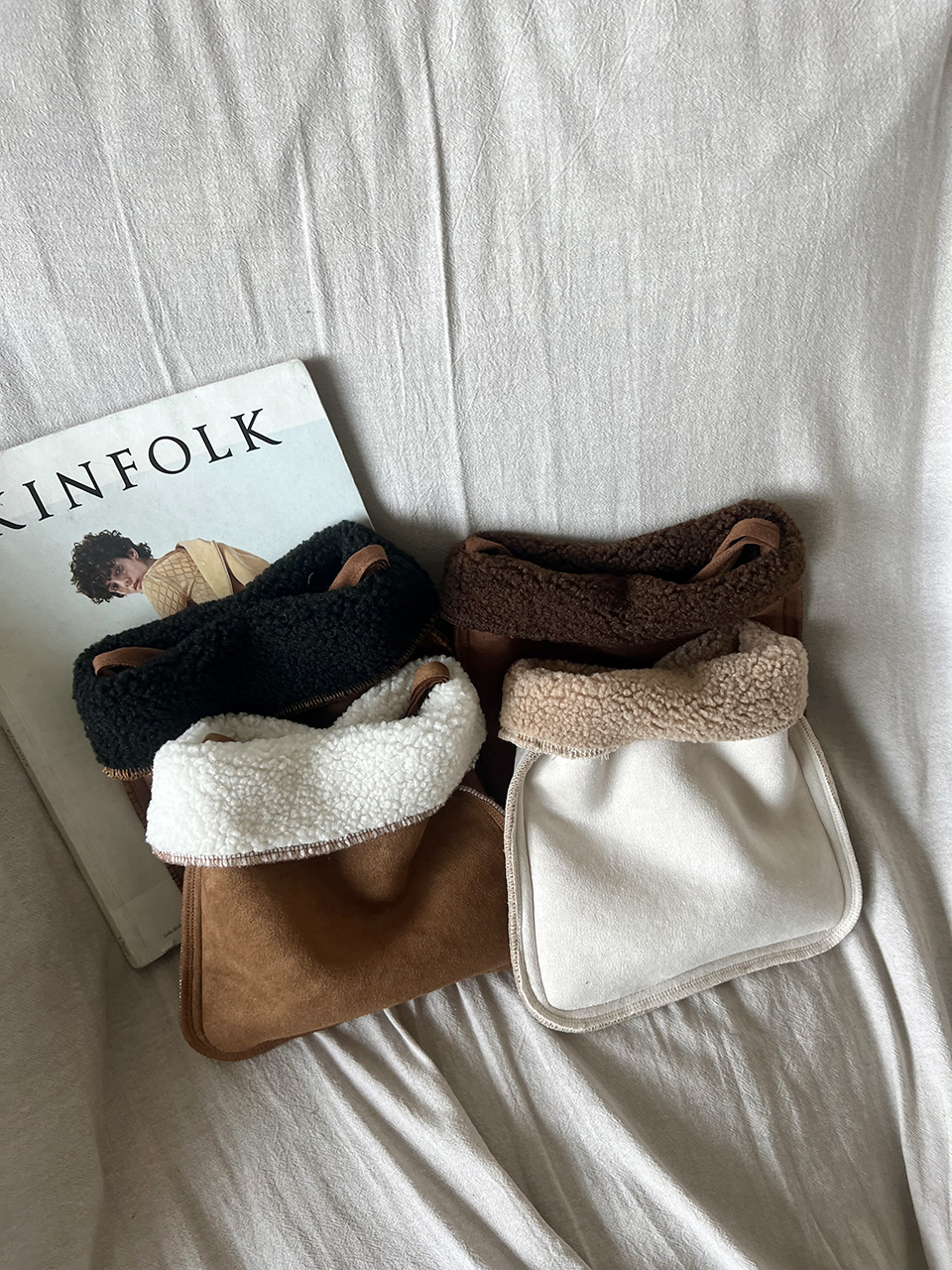 Fluffy fur suede mini bag