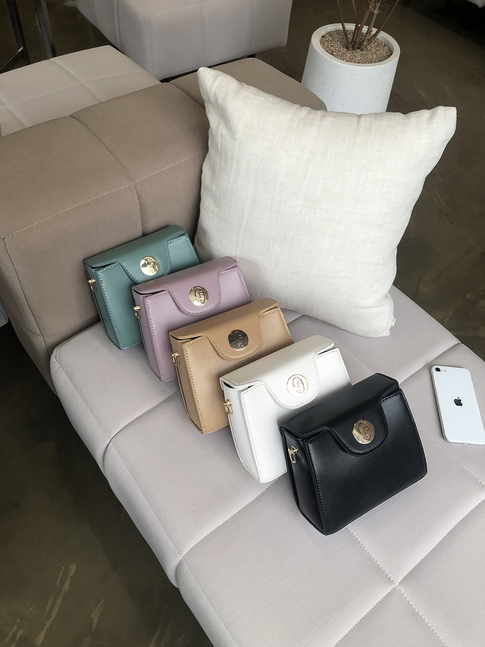 Face Shirring Mini Square Chain Crossbody Bag