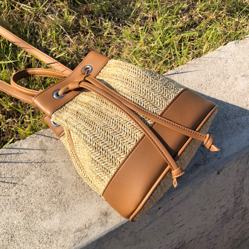 Rattan Mini Bucket Bag / Cross Bucket Bag (3 colors)