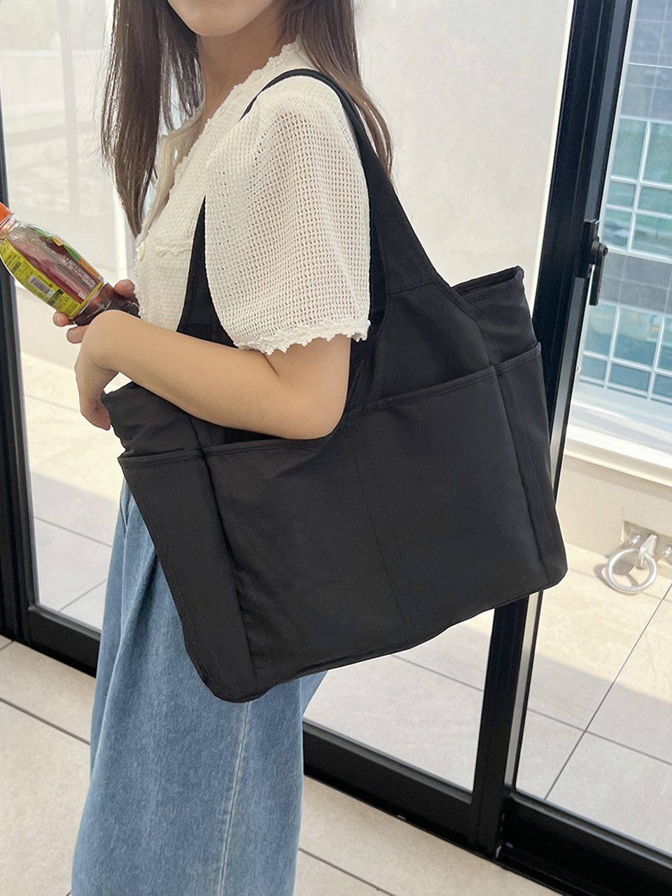 [Waterproof] Zipper Big Shoulder Bag