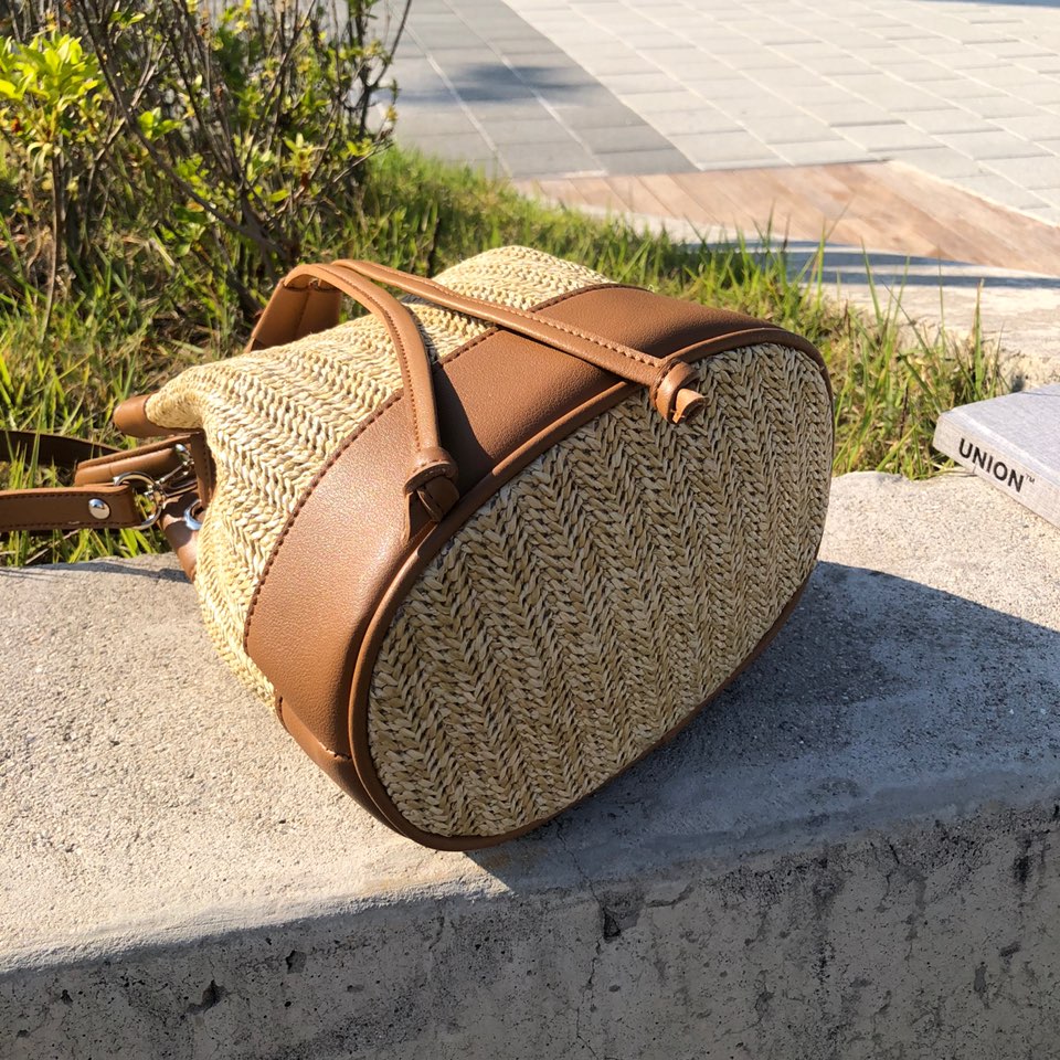Rattan Mini 2-Way Bucket Bag