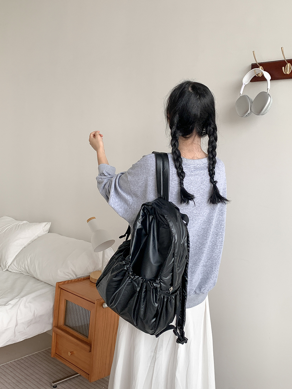 Croon Pocket Silver String Backpack Rucksack