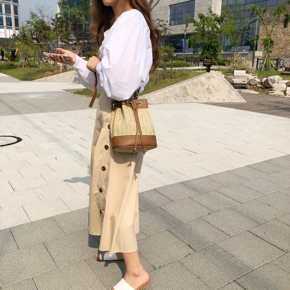 Rattan Mini Bucket Bag / Cross Bucket Bag (3 colors)