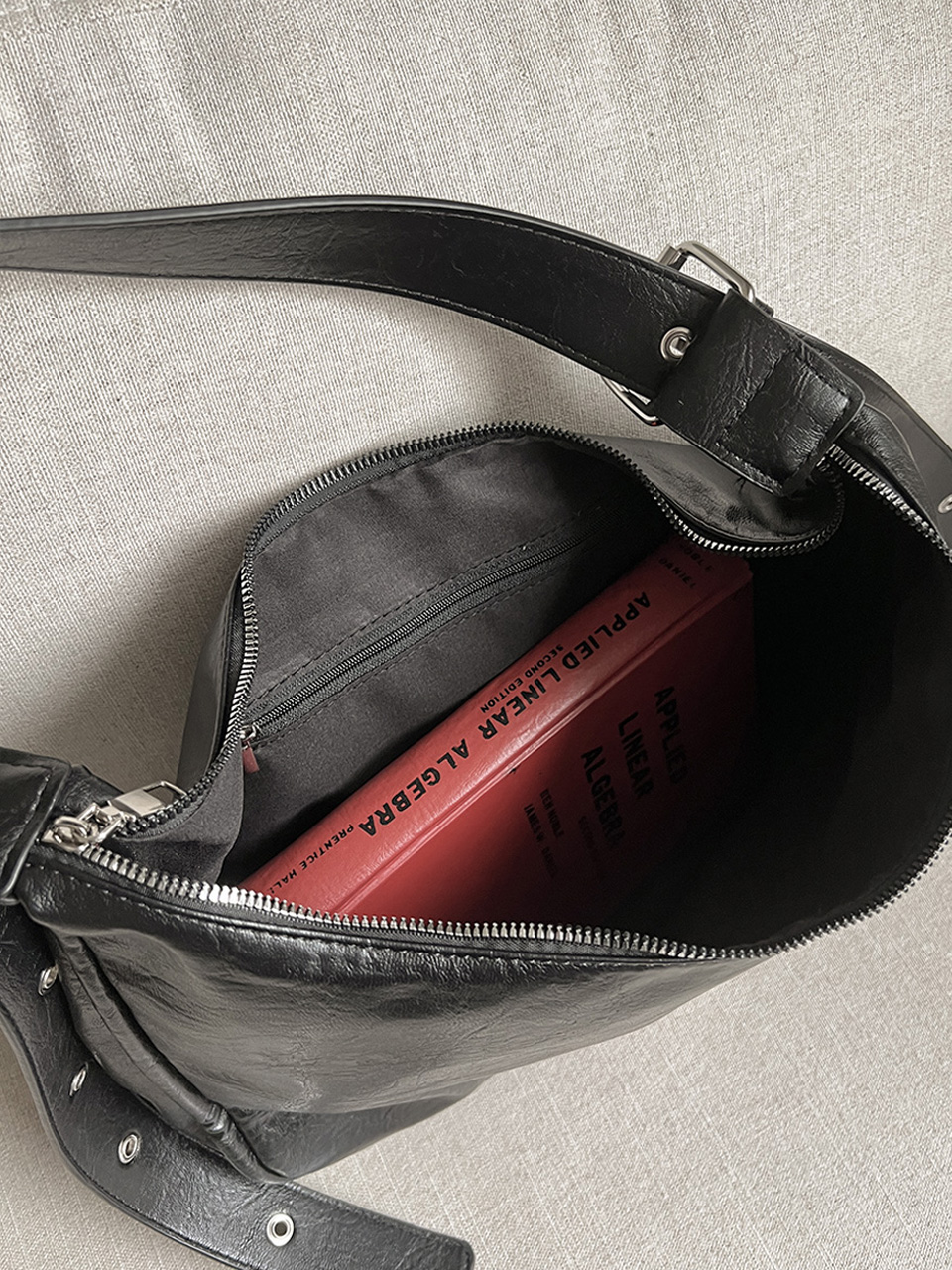 Leather Square Cross Hobo Bag