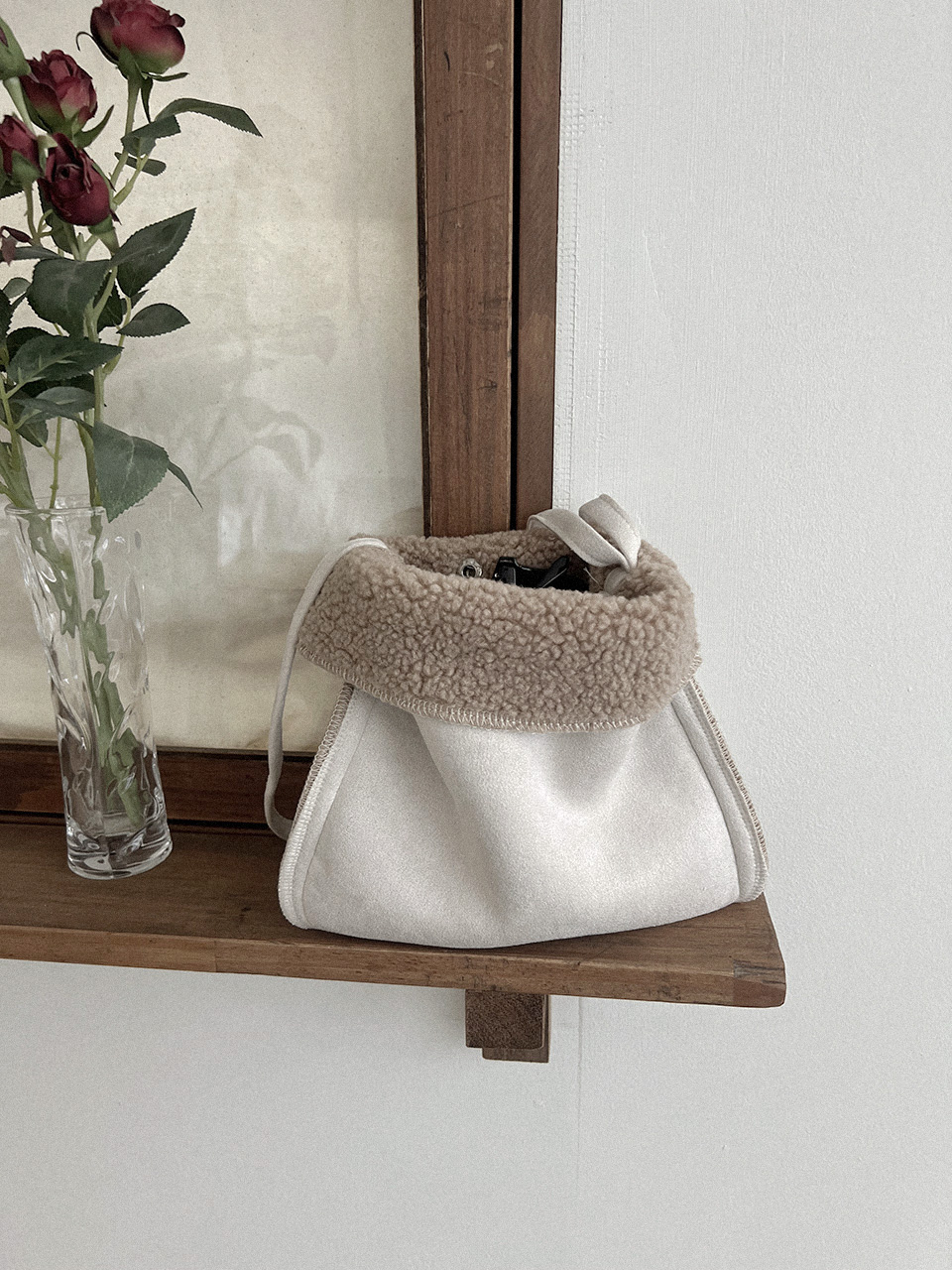 Sheepskin Boa Suede Mini Shoulder Bag
