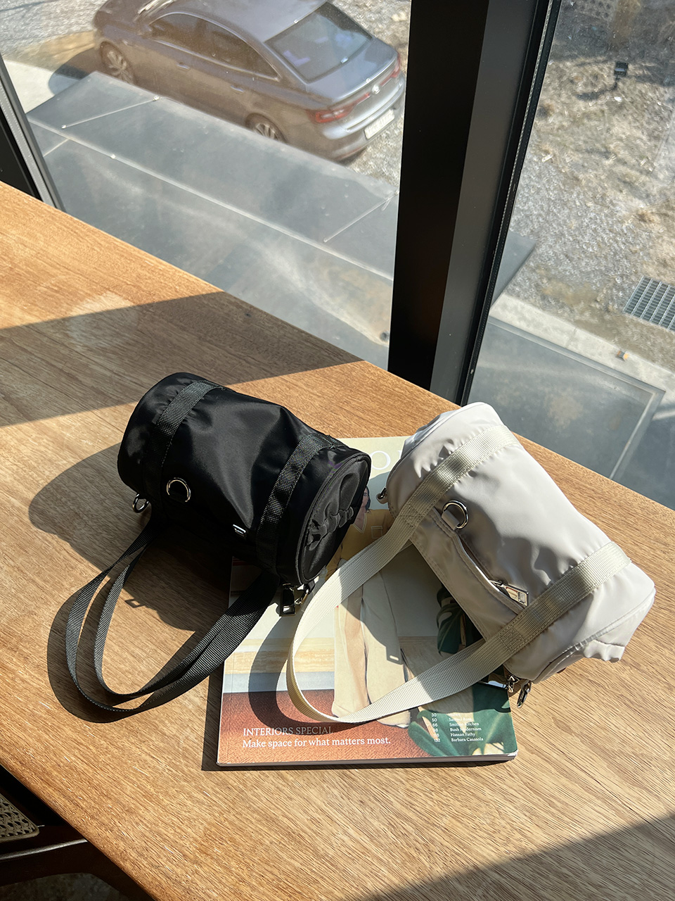 Nylon mini tote bag