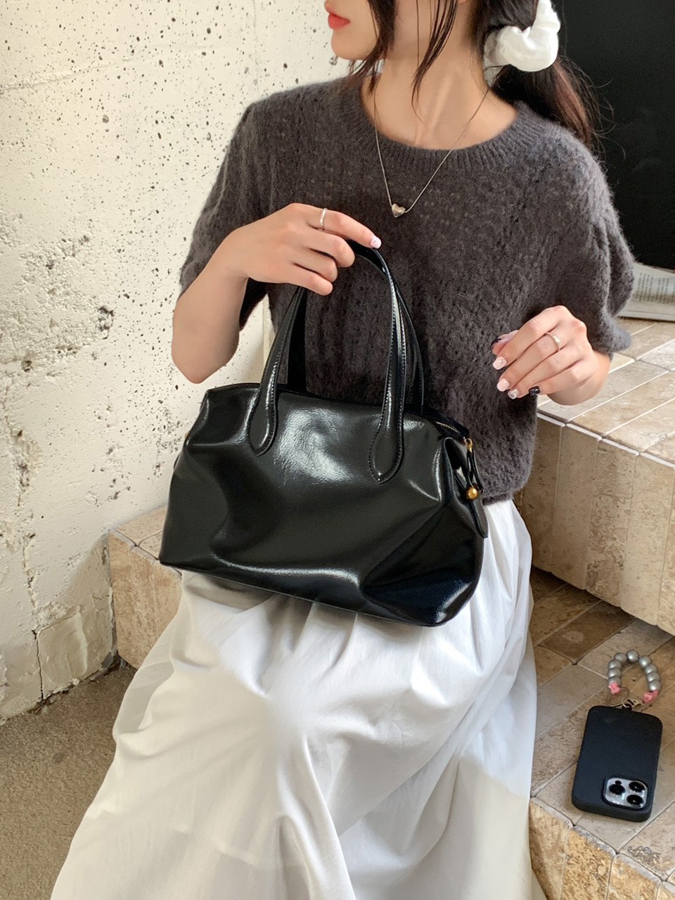 Enamel Square Tote Bag (4 colors)
