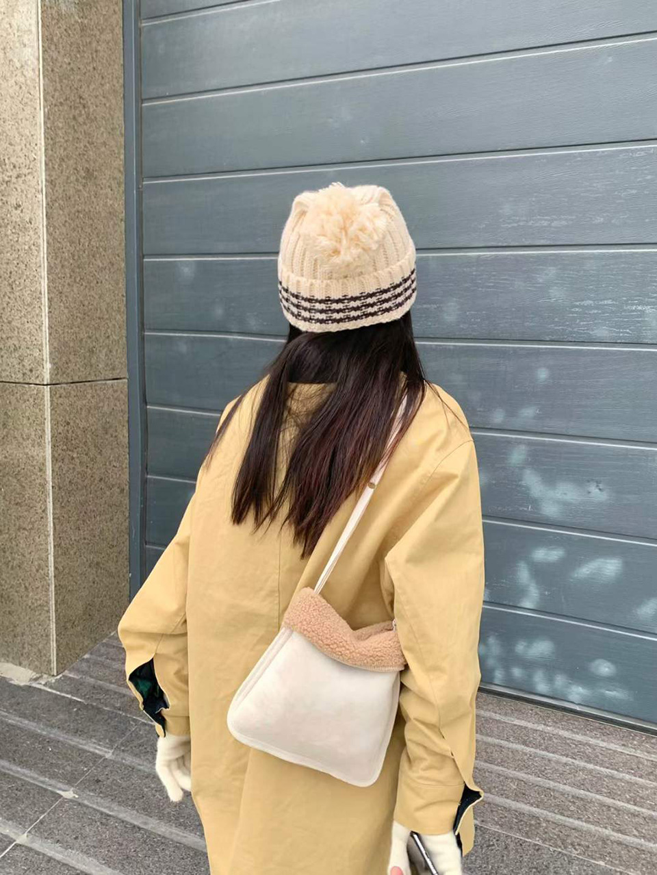 Fluffy fur suede mini bag