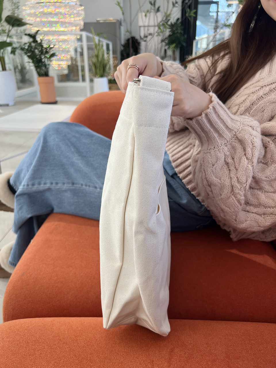 2-Pocket Plain Big Cloth Eco Bag (3 colors)