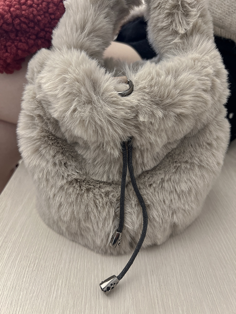 Eco-fur mini bucket bag/tote bag