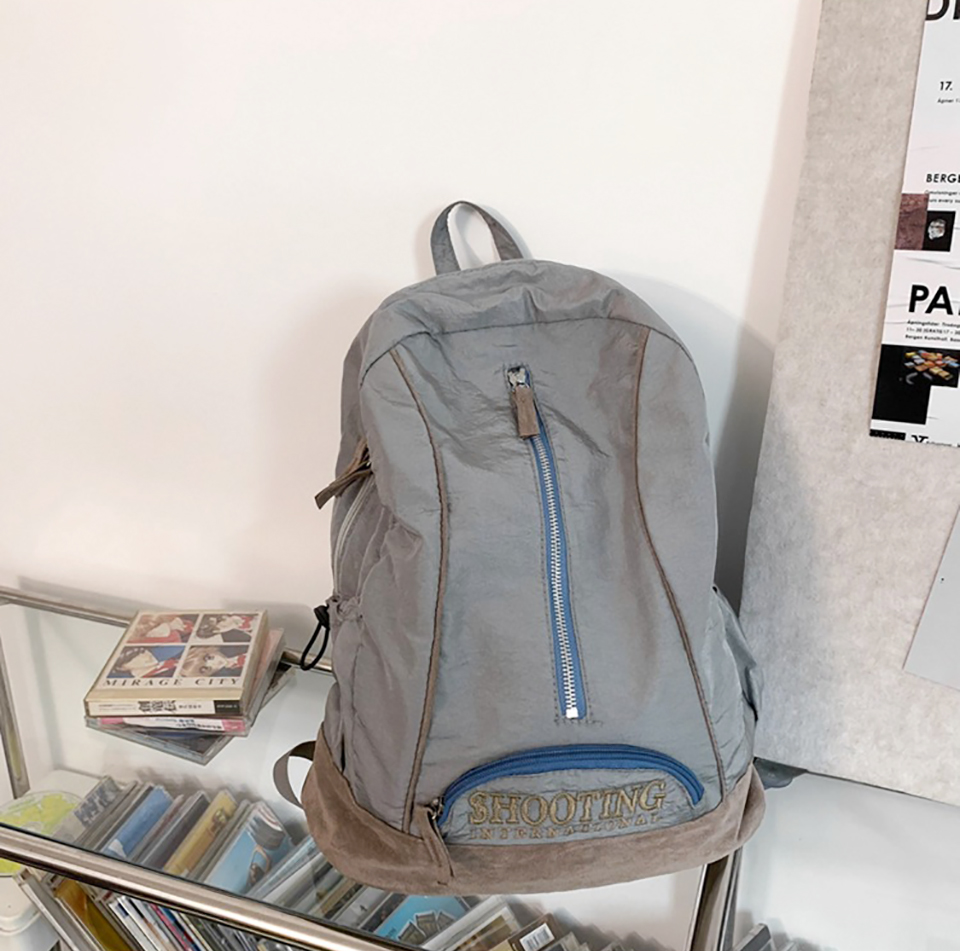 Shooting Embroidered String Pocket Nylon Backpack